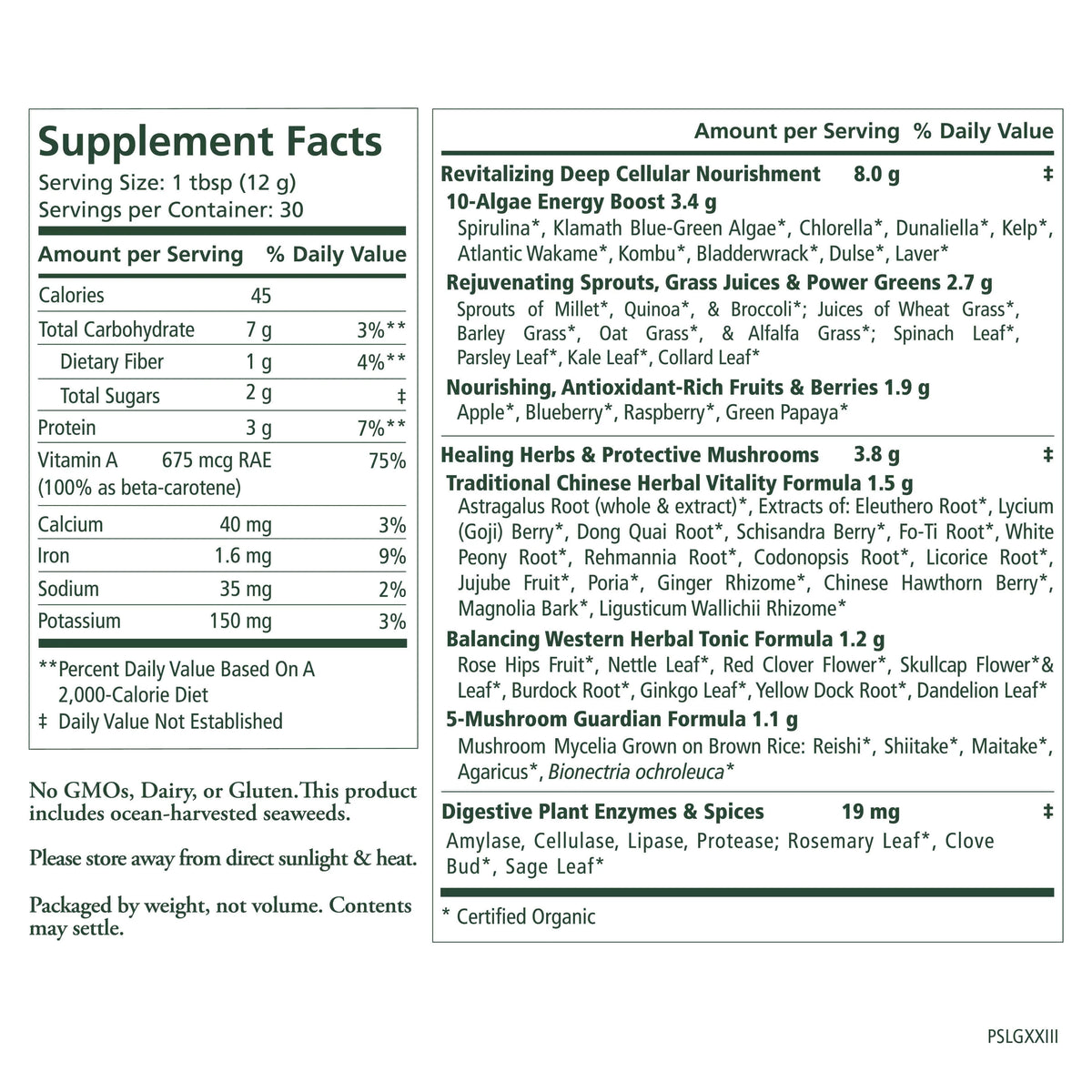 Pure Synergy® Organic Superfood — 12.5 oz Powder